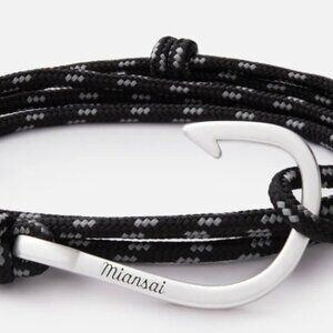 Miansai Mens Hook Bracelet - Silver + Asphalt - Never Worn